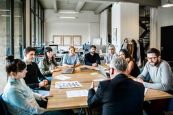 New business meeting on a conference table
