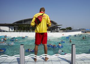 lifeguard at wave pool