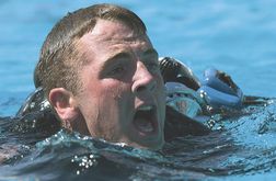 Recruit taking a Navy Swim Test