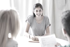 Woman in job interview