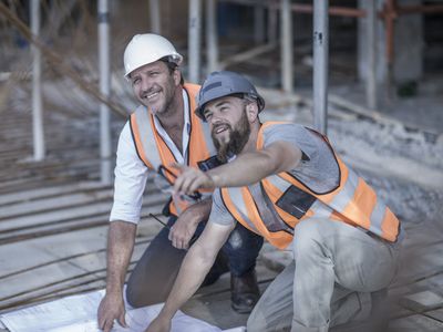 Civil engineers working