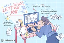 This illustration shows how to write a letter asking for your job back including