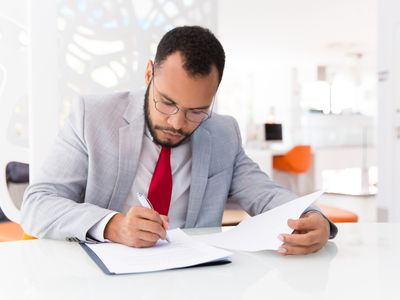 Man doing paperwork