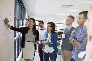 A project management team plans their project.