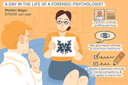 生命中的一天的法医心理学家:执行刑事分析服务,可能会给专家证人或法庭证词,心理能力和能力评估嫌疑犯受审