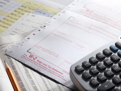 w-2 form with a calculator