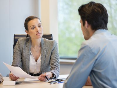 Sales meeting between manager and sales rep