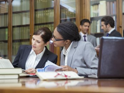 Lawyers talking in chambers