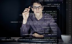 Software Developer Analyzing Code