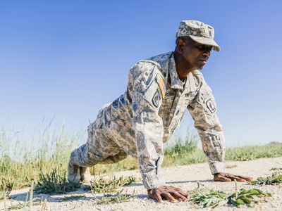 Soldier doing push ups