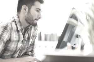 Businessman working in office