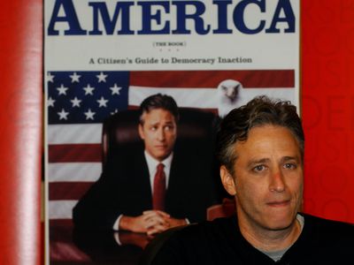 Jon Stewart Signs Copies of his Book 'America The Book - A Citizen's Guide To Democracy Inaction'