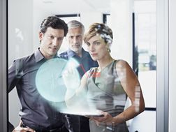 Businesspeople at presentation in office