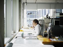 Young architect in office