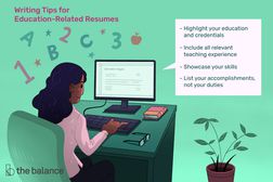 Illustration of woman sitting at a desk working with computer.