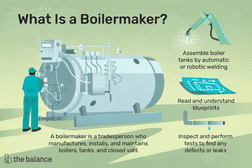 What is a boilermaker: A boilermaker is a tradesperson who manufactures, installs, and maintains boilers, tanks, and closed vats, assemble boiler tanks by automatic or robotic welding, read and understand blueprints, inspect and perform test to find any defects or leaks
