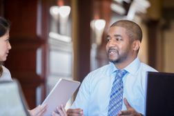 Man being interviewed for a job
