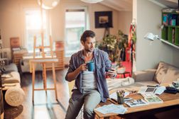 Man using a phone