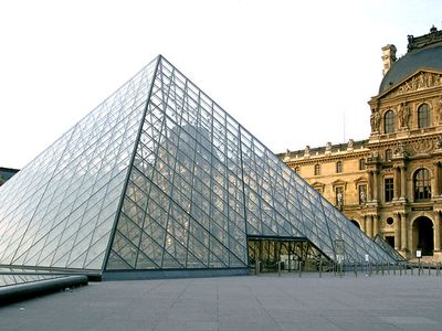 Glass pyramid of the Louvre in Paris