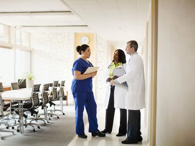 Medical professionals meet and confer
