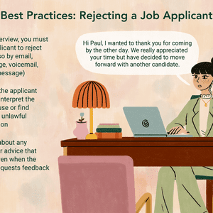 This illustration describes Best Practices for rejecting a job applicant including