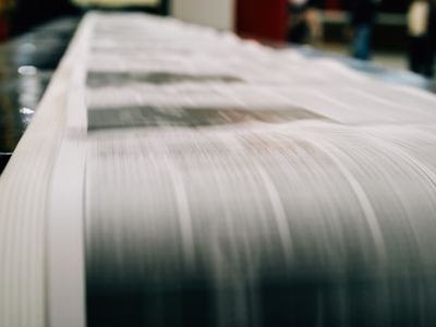 Newspaper being printed