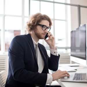 Businessman in office